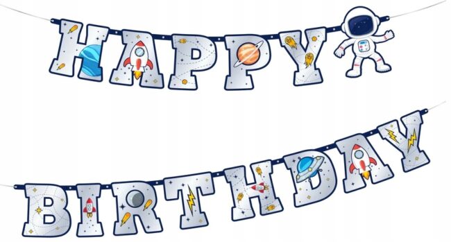Baner Happy Birthday KOSMOS 220 cm Urodziny