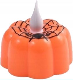 Lampka LED pomarańczowa Dynia z pajęczyną HALLOWEEN HAL-220