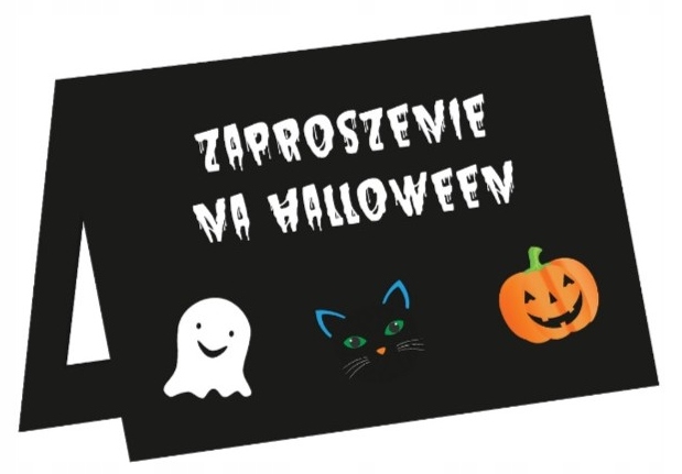 Zaproszenia Na Halloween Duch Kot Dynia 6 Sztuk HAL-027