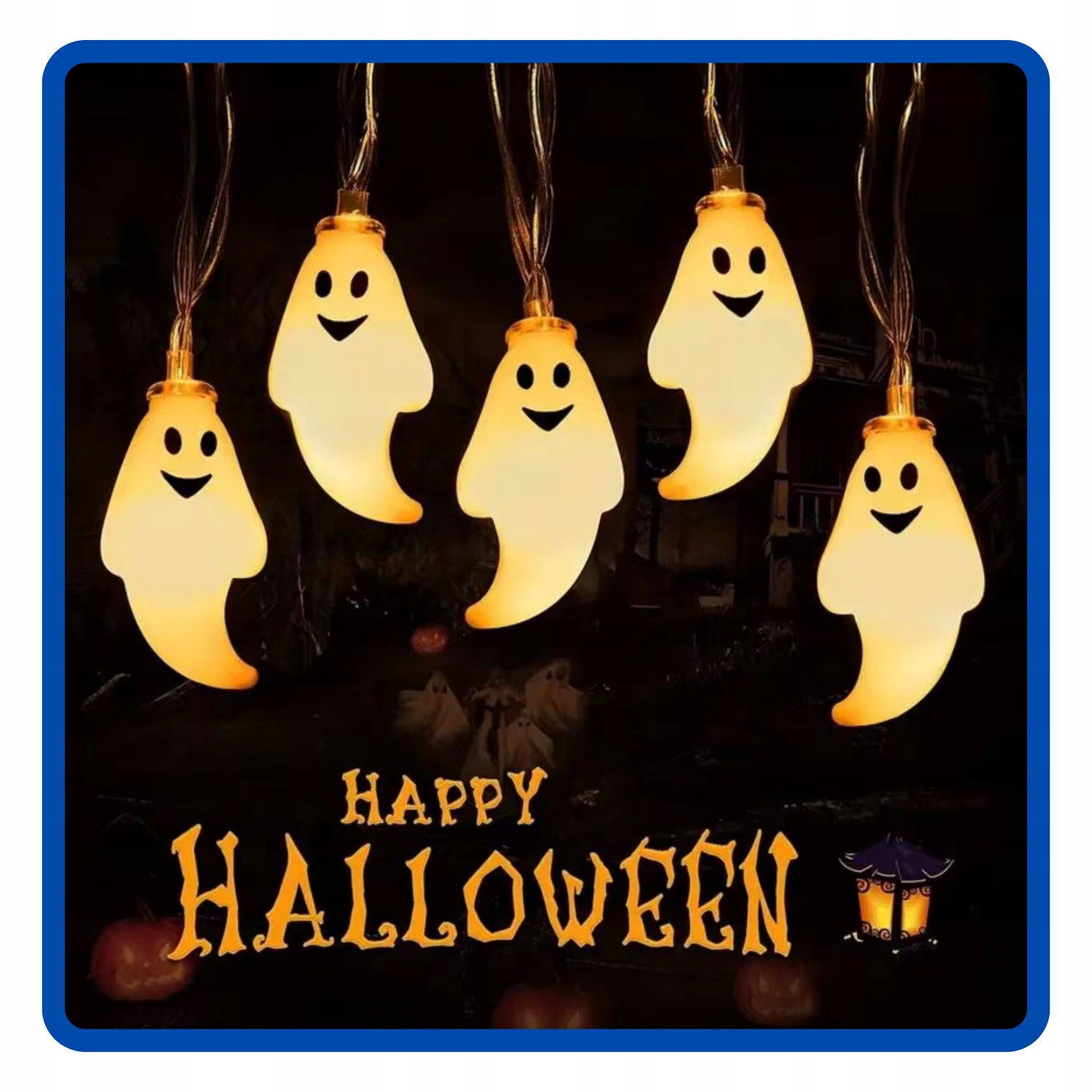 Girlanda świetlna lampki LED Duszki Duch 200 cm Halloween HAL-166 - obrazek 6