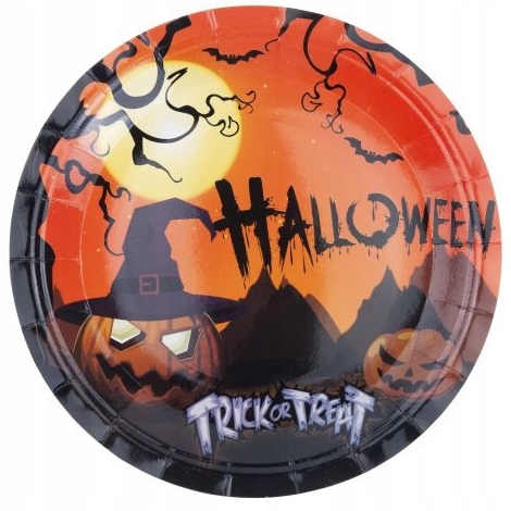 Talerzyki papierowe na Halloween