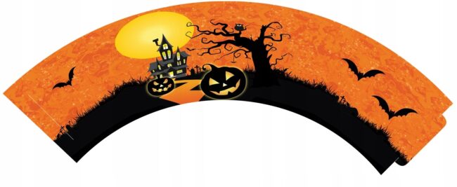 Papilotki na babeczki Nawiedzony Dom Halloween 6 sztuk HAL-056