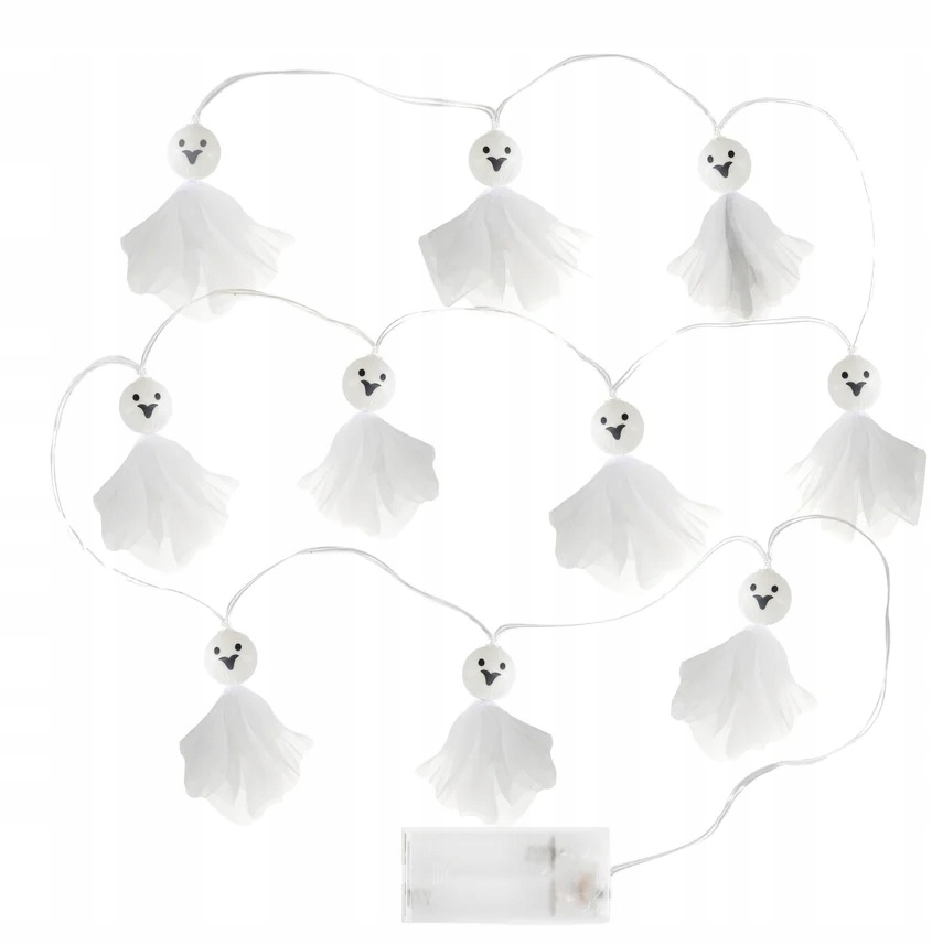 Girlanda świetlna lampki LED Zwiewne Duszki Duch 200 cm Halloween HAL-167