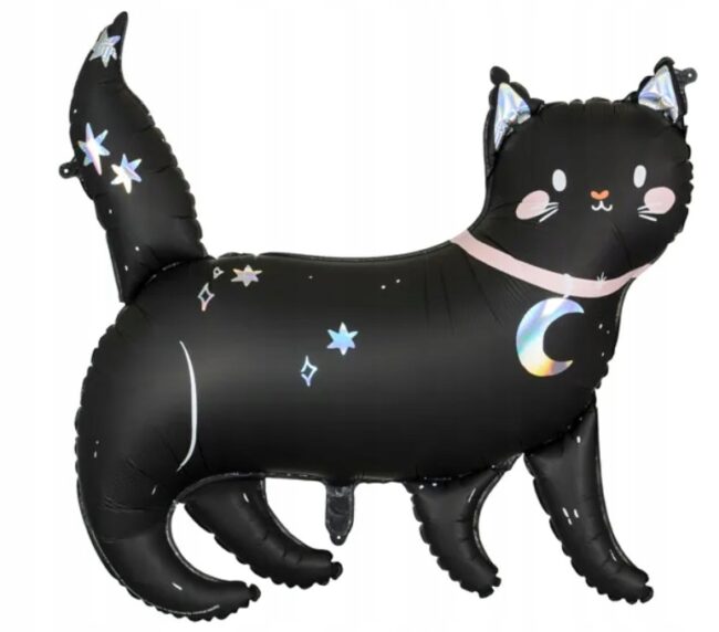 Balon foliowy Czarny Kot Kotek 96x95 cm Halloween Andrzejki HAL-119