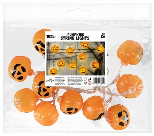 Girlanda świetlna lampki LED Dynie Dynia 200 cm Halloween HAL-165