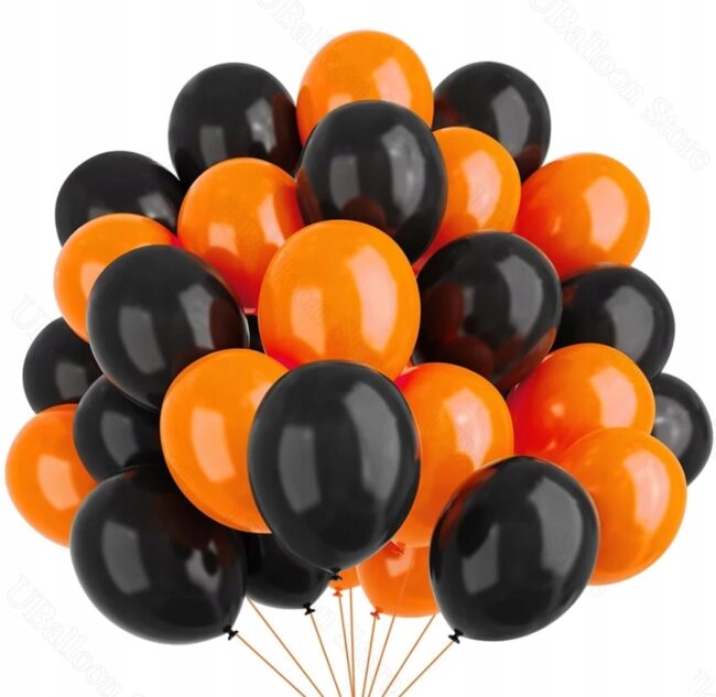 balony pomarańczowe czarne