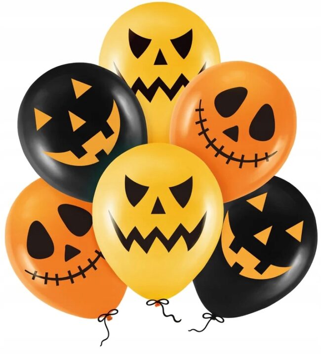 Balony lateksowe na Halloween Strachy Dynia Mix 6 sztuk HAL-139