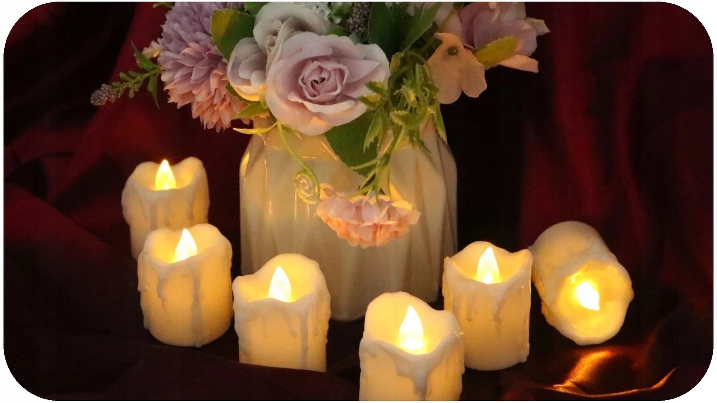 5x Świeczka LED na baterie 5,5x3,5 cm CIEPŁY BIAŁY Halloween Andrzejki - obrazek 8