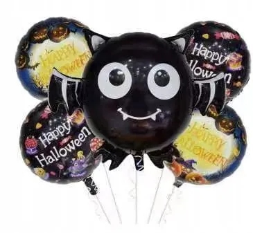 Halloween Zestaw balony foliowe 5 sztuk Nietoperz HAL-109