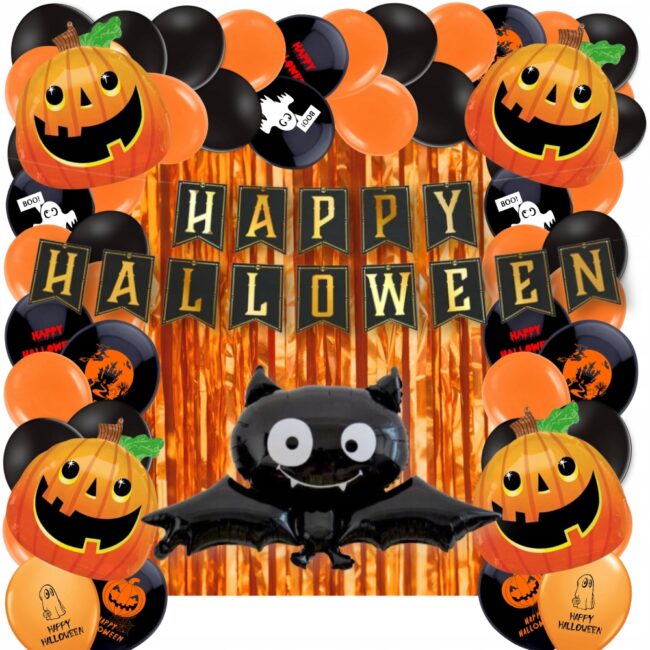 zestaw balonów halloween z nietoperzem