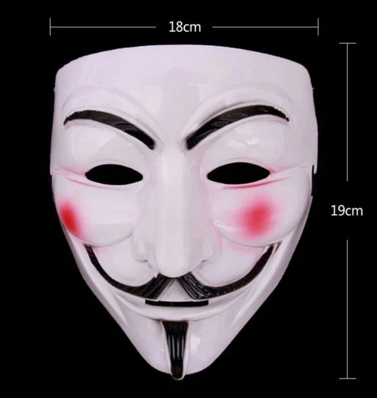 Maska ANONYMOUS biała Halloween Impreza Urodziny HAL-156 - obrazek 2