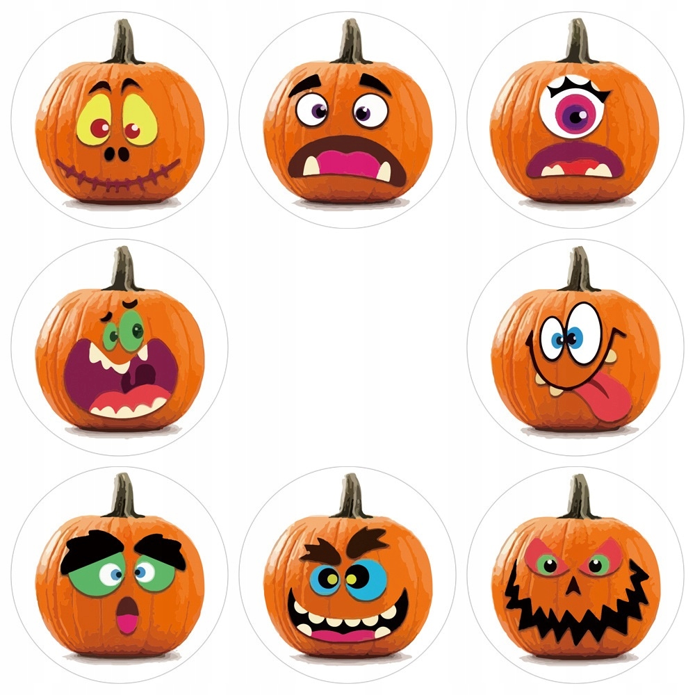 Naklejki Kolorowe na rolce Dynia Halloween 500 sztuk Dekoracje HAL-012B - obrazek 2