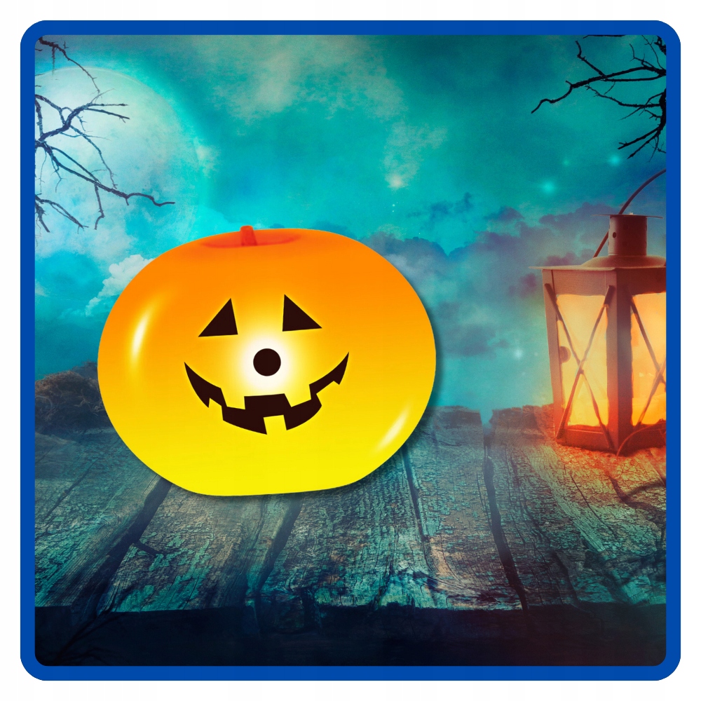 Balony lateksowe pomarańczowe ŚWIECĄCA DYNIA LED Halloween 3 sztuki HAL-147 - obrazek 5