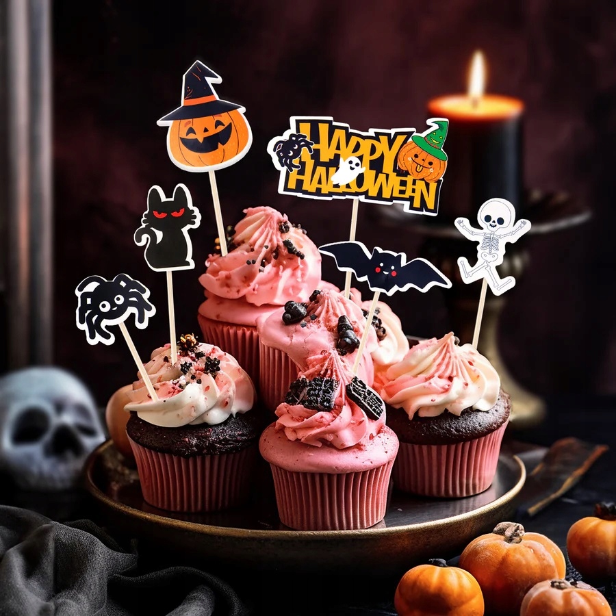 Toppery na ciasto Happy Halloween 6 sztuk HAL-080 - obrazek 2
