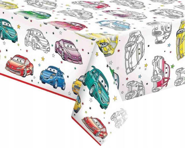 Obrus Papierowy Cartoon Cars 120x180 cm Samochody Urodziny