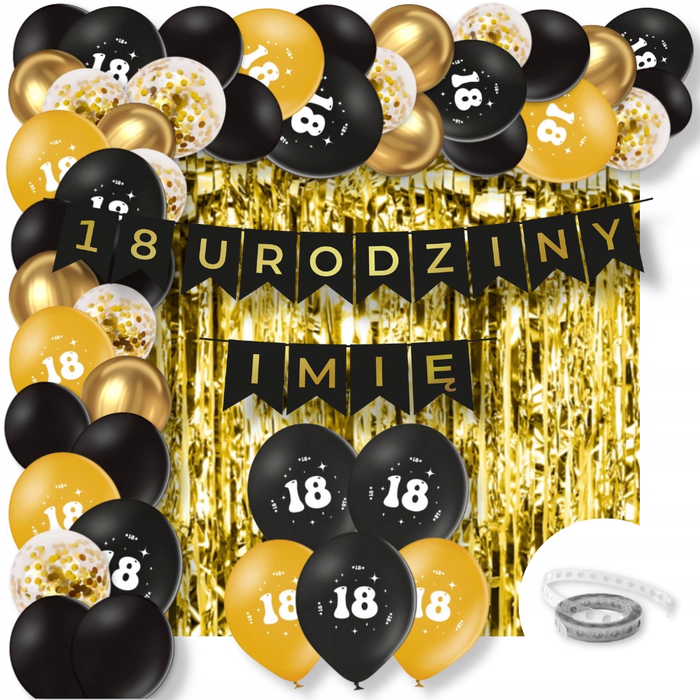Balony Zestaw na 18 Urodziny Dekoracje Baner