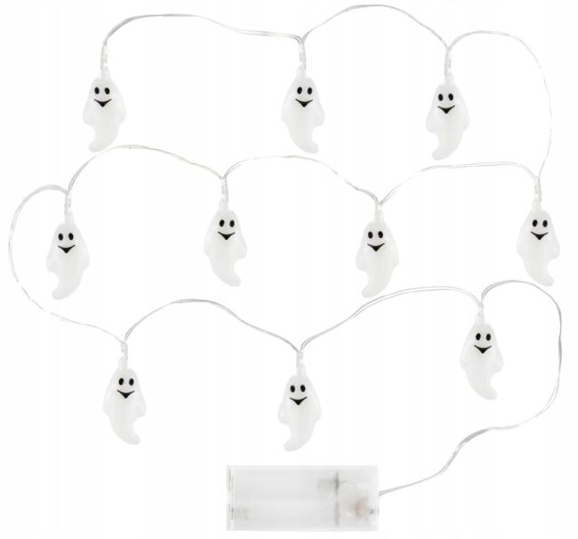 Girlanda świetlna lampki LED Duszki Duch 200 cm Halloween HAL-166