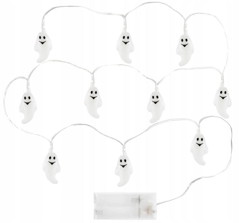 Girlanda świetlna lampki LED Duszki Duch 200 cm Halloween HAL-166