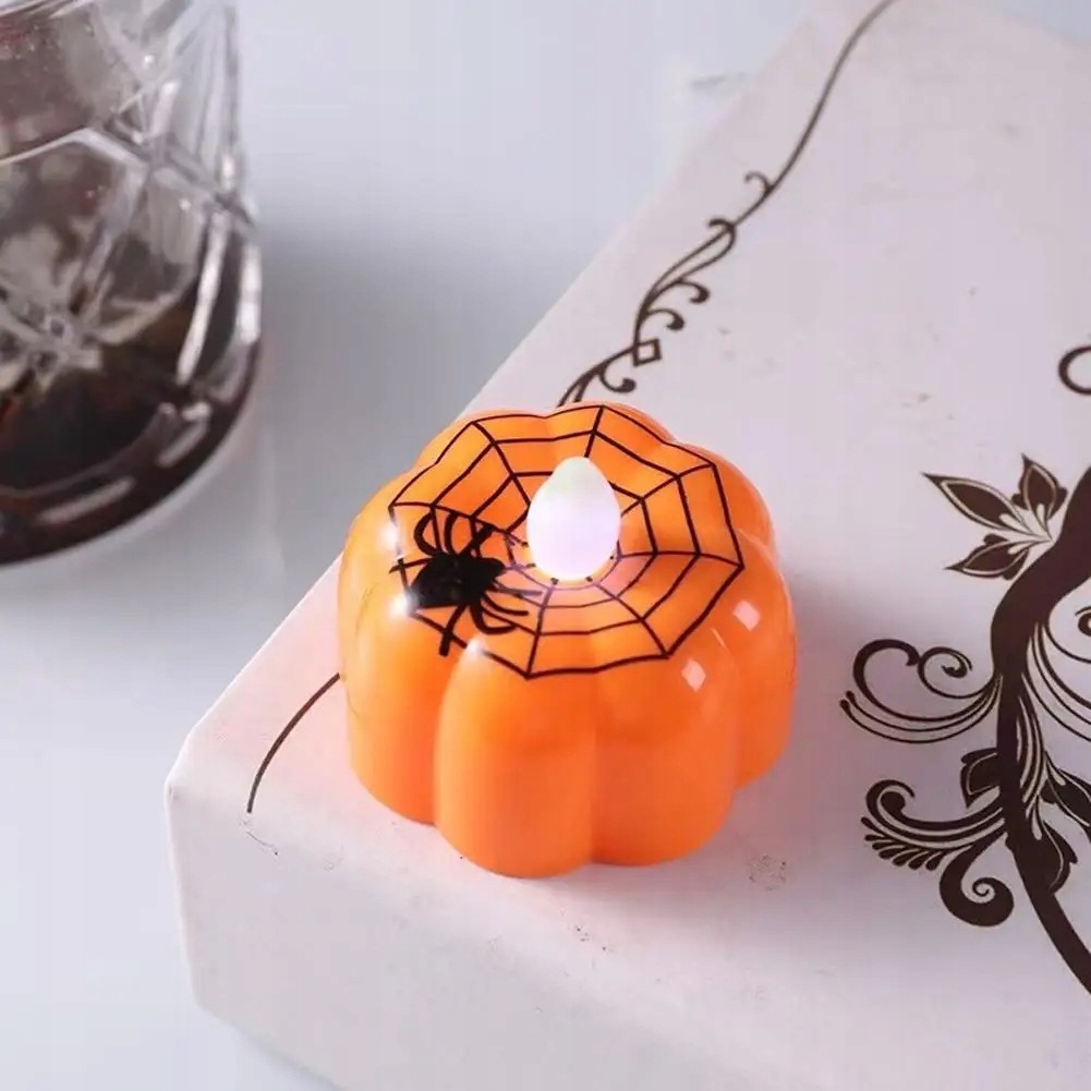 Lampka LED pomarańczowa Dynia z pajęczyną HALLOWEEN HAL-220 - obrazek 4