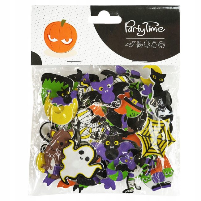 Naklejki piankowe na HALLOWEEN Mix wzorów 45 sztuk HAL-221