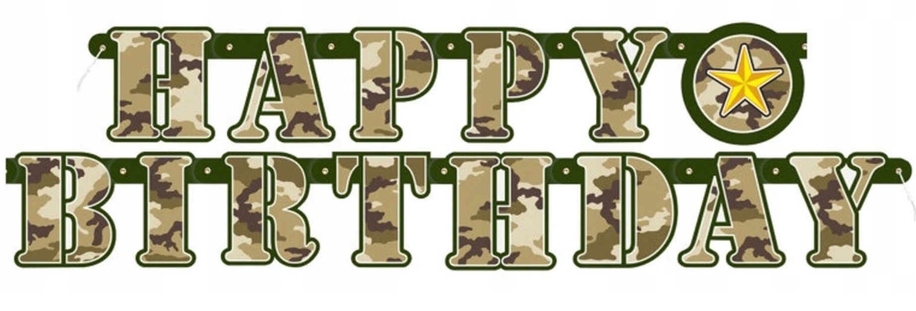 Baner Happy Birthday MORO Wojsko 150 cm Urodziny