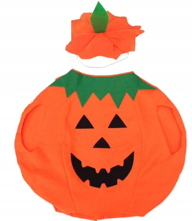 Strój Dynia na Halloween dla dzieci Rozmiar S Filcowy 80-110 cm