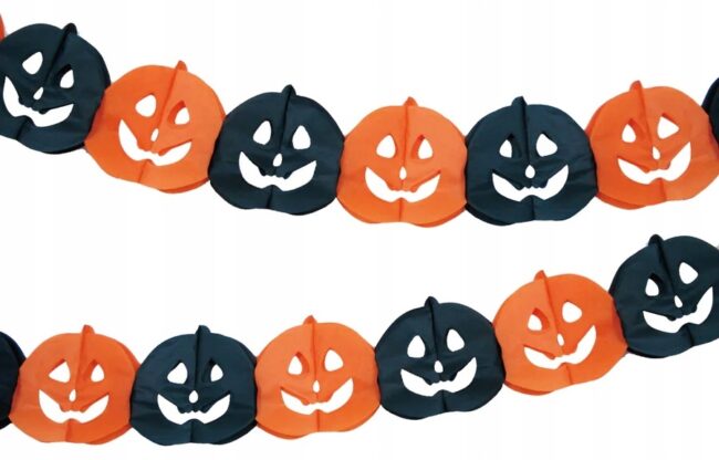 Baner Girlanda Halloween Dynie pomarańczowo-czarna 300 cm HAL-204