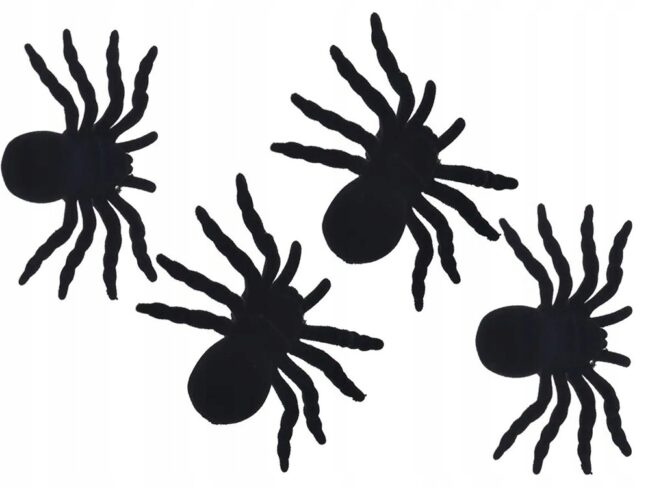 Dekoracja na Halloween PAJĄK 7x11 cm 4 sztuki HAL-040