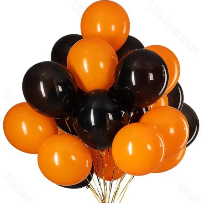 Balony na Halloween pomarańczowe czarne 20 sztuk HALLOWEEN