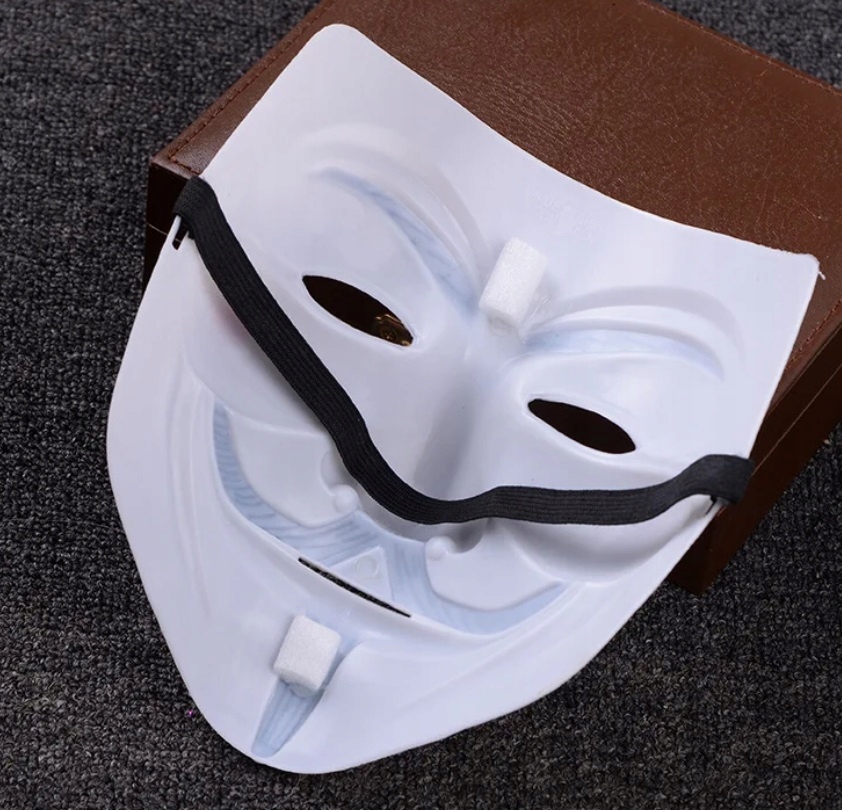 Maska ANONYMOUS biała Halloween Impreza Urodziny HAL-156 - obrazek 4