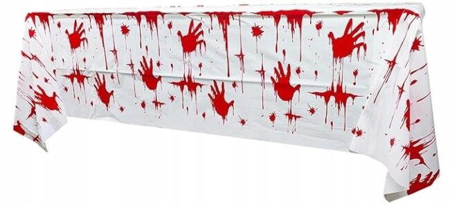 Obrus foliowy na Halloween 137x183 cm Krwawe ślady HAL-223