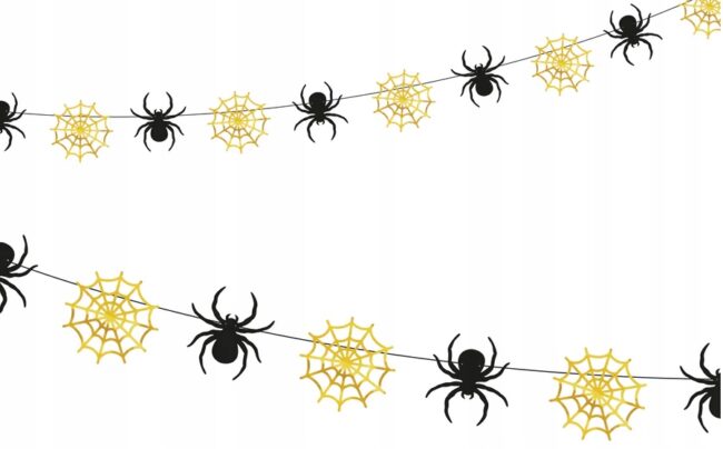 Girlanda Halloween Pająki i pajęczyny złoto-czarna 220cm HAL-093