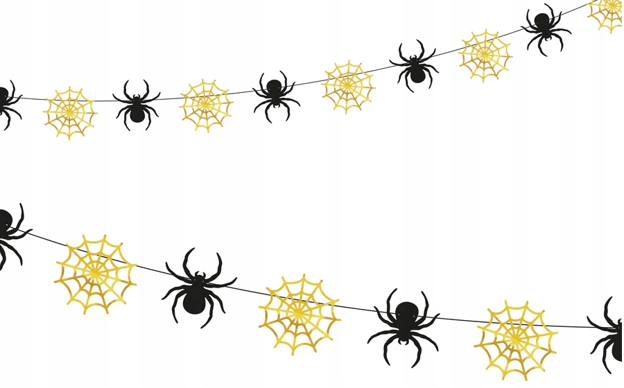 Girlanda Halloween Pająki i pajęczyny złoto-czarna 220cm HAL-093