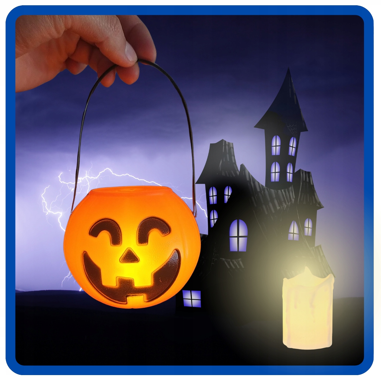 Wiaderko DYNIA Pojemnik na cukierki + Świeczka LED na baterie HALLOWEEN - obrazek 4