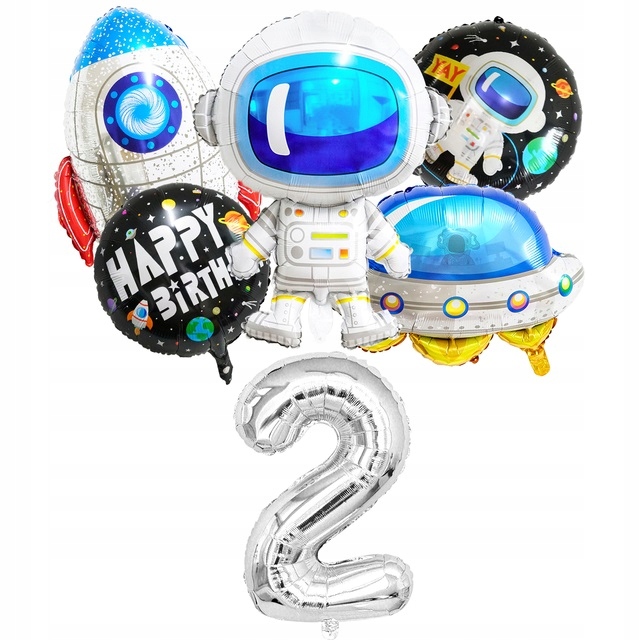 Zestaw Balony Kosmos Rakieta Astronauta 2 Urodziny