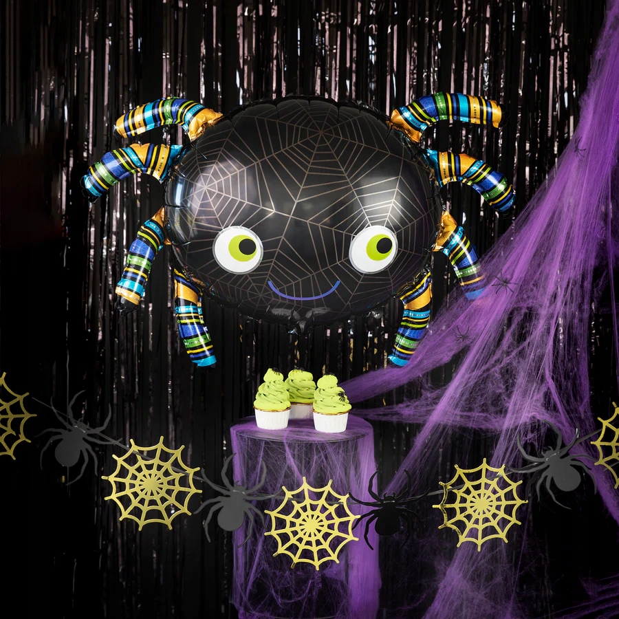 Girlanda Halloween Pająki i pajęczyny złoto-czarna 220cm HAL-093 - obrazek 3