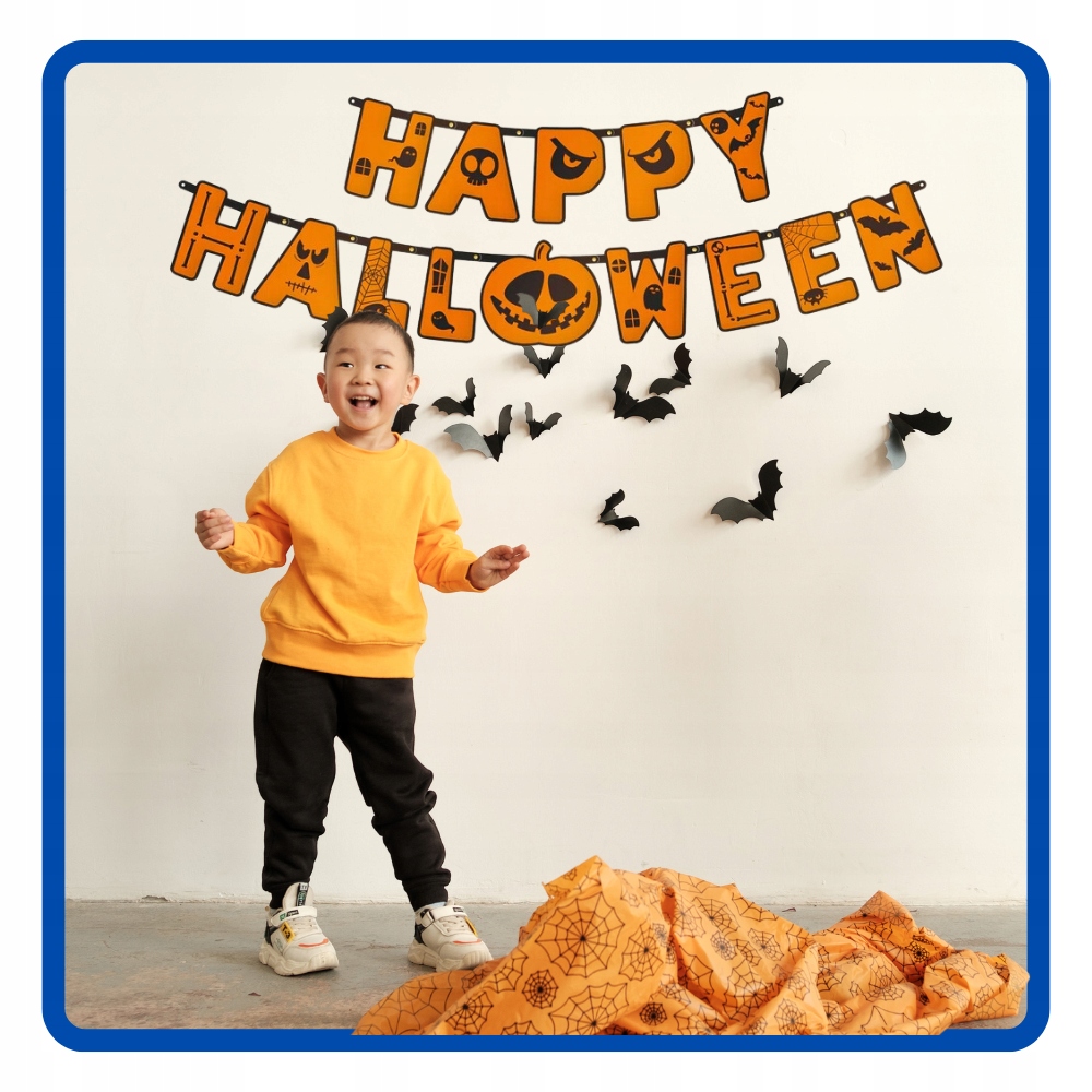 Baner Girlanda pomarańczowa HAPPY HALLOWEEN 185 cm Dynia HAL-087 - obrazek 5