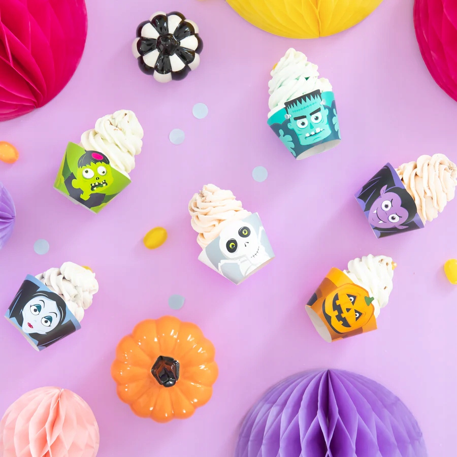 Papilotki na babeczki Monsters Potwory Halloween 6 sztuk HAL-076B - obrazek 3