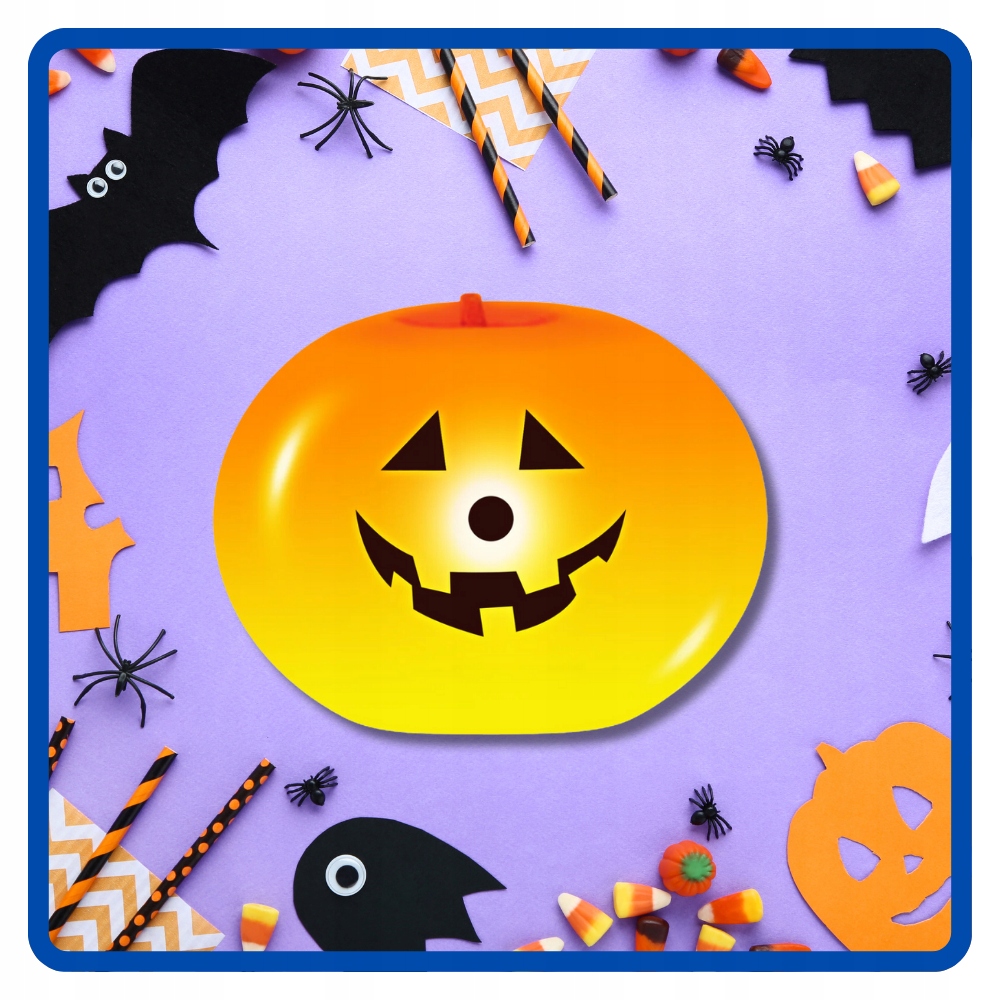 Balony lateksowe świecące ŚWIECĄCA DYNIA na Halloween LED 10 sztuk HAL-148 - obrazek 8