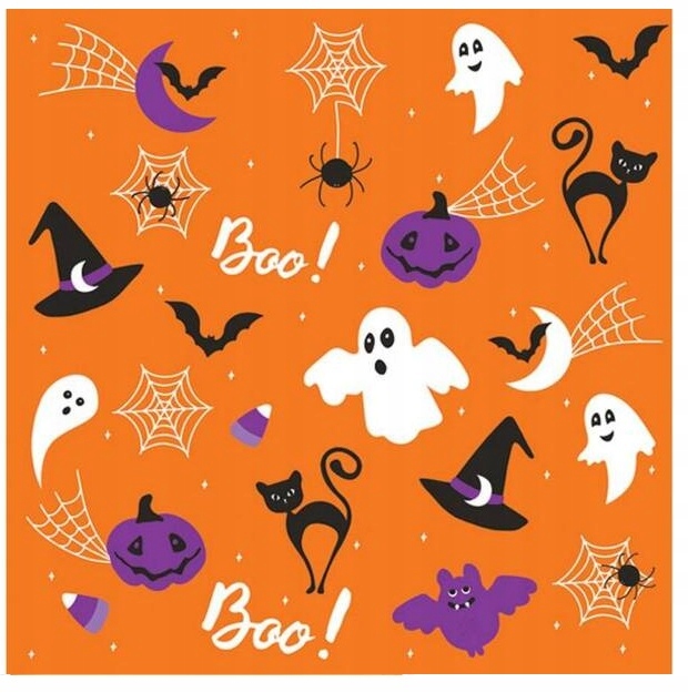 Serwetki papierowe pomarańczowe Halloween Duszek Dynia 20 sztuk HAL-192