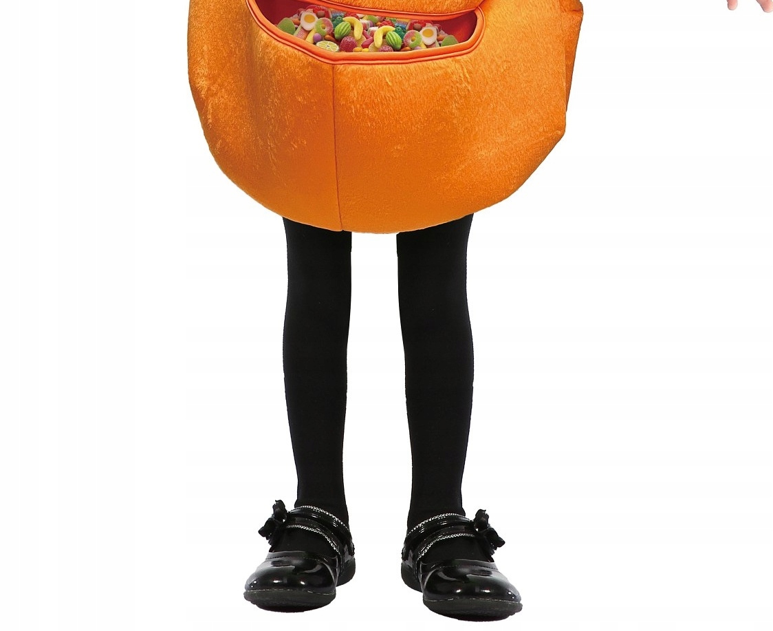 Strój dla dzieci Halloween Dynia z kieszenią na cukierki 92/104 cm HAL-174 - obrazek 3