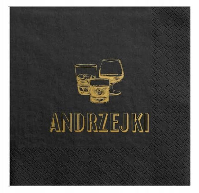 Serwetki czarne Andrzejki 20 sztuk Bal Andrzejkowy Andrzejki 2024