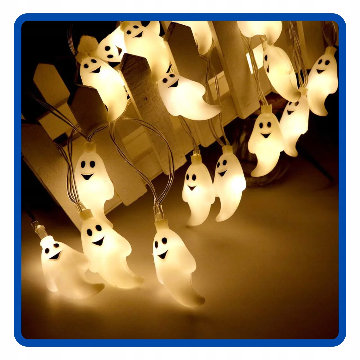 Girlanda świetlna lampki LED Duszki Duch 200 cm Halloween HAL-166 - obrazek 9