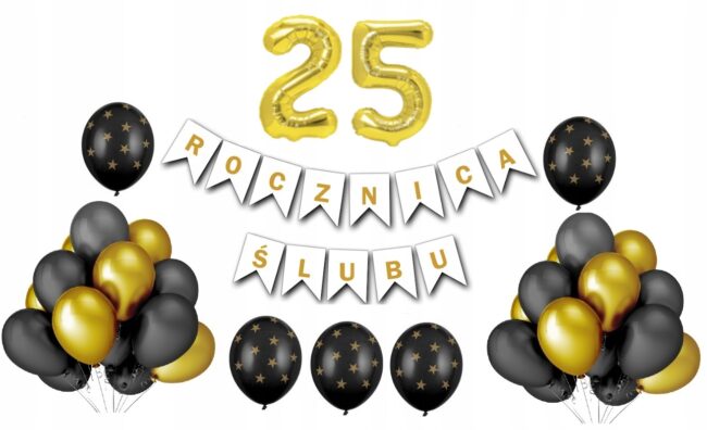 Zestaw Balony Dekoracje 25 Rocznica Ślubu