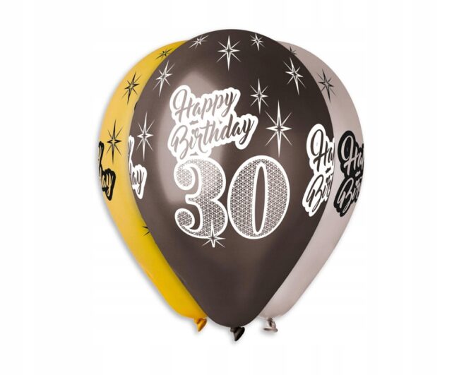 Balony Metaliczne 30 Urodziny Sto Lat Mix Kolorów