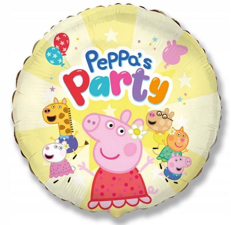 Balon foliowy okrągły Świnka Peppa 45 cm Peppa's Party Urodziny