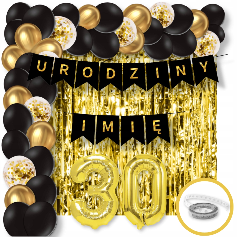 Zestaw 30 Trzydzieste Urodziny Balony Każde Imię