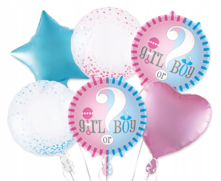 Balony Zestaw Baby Shower Boy Or Girl Dekoracje - obrazek 3