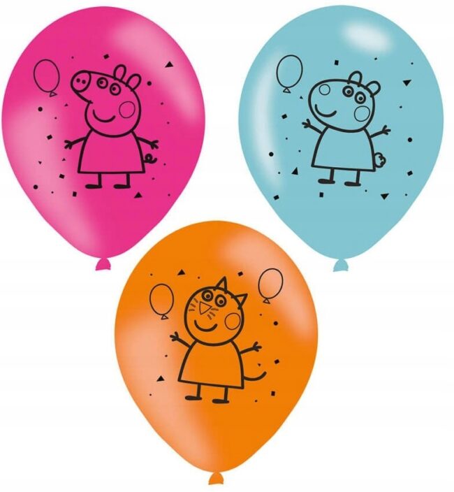 Balony lateksowe Świnka Peppa 6 sztuk Urodziny