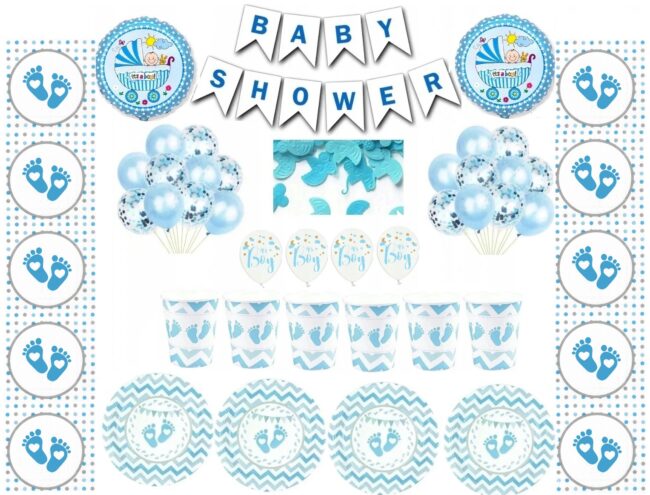 Balony Zestaw Baby Shower Boy Dziecko Narodziny